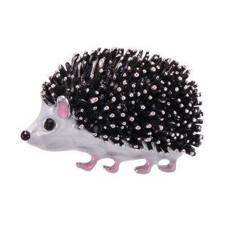 Hedgehog Glaze Brooch Black - One Size