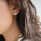 Faux Pearl Rhinestone Dangle Earring 1 Pair - Gold - One Size