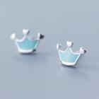 925 Sterling Silver Crown Earring Silver - One Size