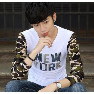 Camo Panel Long Sleeve T-shirt