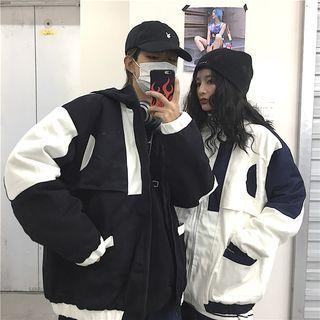 Couple Matching Color-bock Jacket