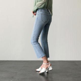 Open-toe Ankle-strap Kitten-heel Sandals
