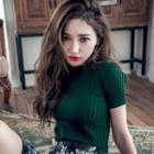 Mock Neck Short-sleeve Knit T-shirt