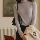 Colored Mock-neck Napped Top