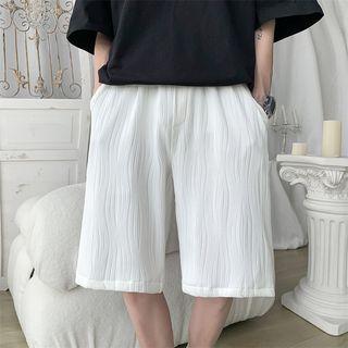 Textured Wide Leg Sweatshorts