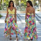 Printed Panel Sundress