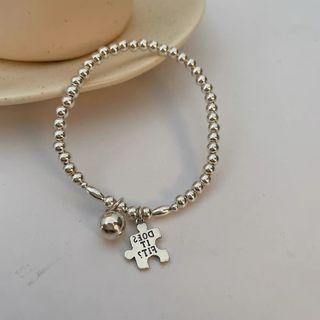 Puzzle Alloy Bracelet 1pc - Silver - One Size