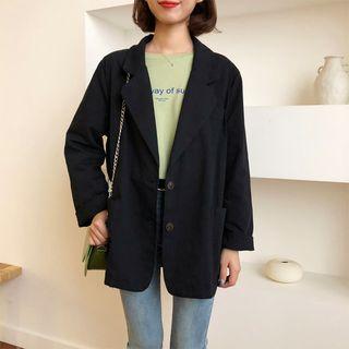 Double-button Long-sleeve Blazer