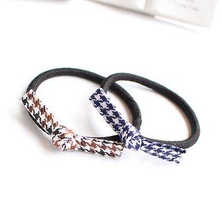 Houndstooth Bow Hair Tie