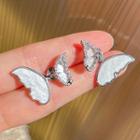 Butterfly Shell Earring 1 Pair - Silver - One Size