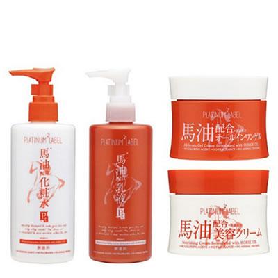 Platinum Label - Bayu Skincare Set: Moisturizing Lotion 300ml + Moisturizing Milky Lotion 300ml + All In One Gel Cream 40g + Nourishing Cream 40g 4 Pcs