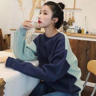 Color Panel Boxy Long Sweatshirt