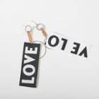 Lettering Drop Earring 1 Pair - Black & White - One Size
