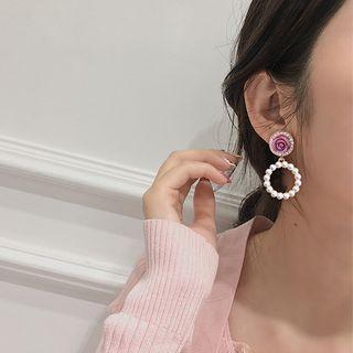Rose Non-matching Earring Gold - One Size