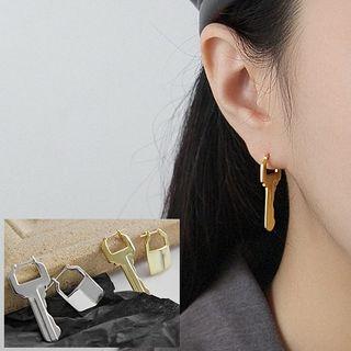 925 Sterling Silver Lock & Key Dangle Earring