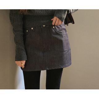 [dearest] Denim Mini A-line Skirt