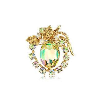 Brilliant Fluorescent Green Austrian Element Crystal Brooch