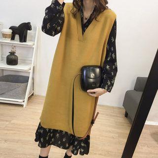 Sleeveless Knit Dress / Long-sleeve Dress / Set