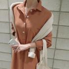 Half-placket Pocket-detail Shirtdress