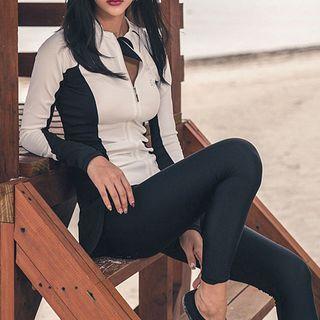 Set: Long-sleeve Rashguard + Tankini Top + Swim Pants