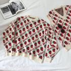 Strawberry Crewneck Long-sleeve Sweater / Vest