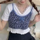 Short-sleeve T-shirt / Leopard Camisole Top