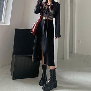 Suit Shawl / Leopard Print Camisole Top / Skirt