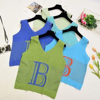 Lettering Knit Tank Top / Short-sleeve T-shirt