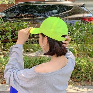 Letter-embroidered Neon-color Baseball Cap
