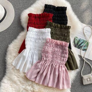 Plain Smocked Strapless Top
