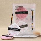 Set: Makeup Brush + Powder Puff As Shown In Figure - One Size
