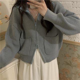 Zip Lapel Cardigan