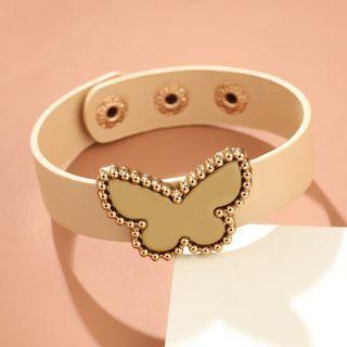 Butterfly Faux Leather Bracelet