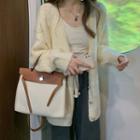 Plain Cardigan Cardigan - Beige Almond - One Size