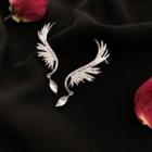 Rhinestone Wing Earring 1 Pair - 925 Silver - One Size