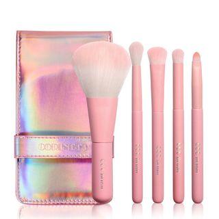 Coringco - Pink Hologram Mini Make Up Brush Set 5pcs