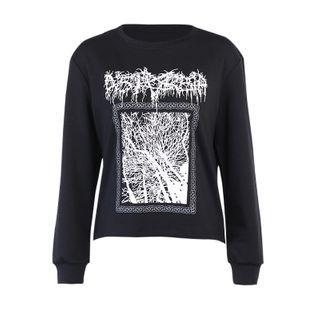 Long-sleeve Tree Print T-shirt