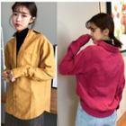 Mock Two-piece Long-sleeve Corduroy Top