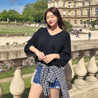 Round-hem Oversized T-shirt