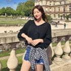 Round-hem Oversized T-shirt