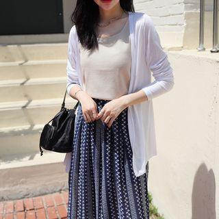 Slit-side Silky Coverup Cardigan