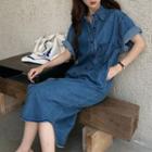 Short-sleeve Oversize Denim Dress