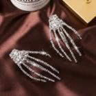 Skeleton Hand Rhinestone Hair Clip Hair Clip - Skull - Hand - Rhinestone - Silver - One Size