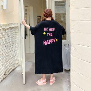 Round-neck Print T-shirt Dress