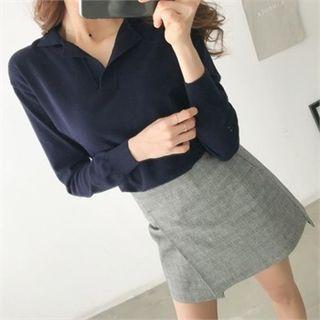 Asymmetric Wrap Plaid A-line Miniskirt