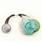 Lace Floral Buttoned Hair Tie