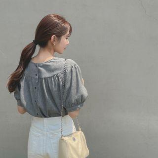 Puff-sleeve Ruched 3-way Blouse