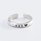 925 Sterling Silver Love Lettering Open Ring