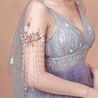 Wedding Faux Pearl Floral Fringed Arm Chain