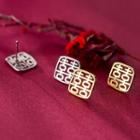 925 Sterling Silver Wedding Chinese Characters Earring